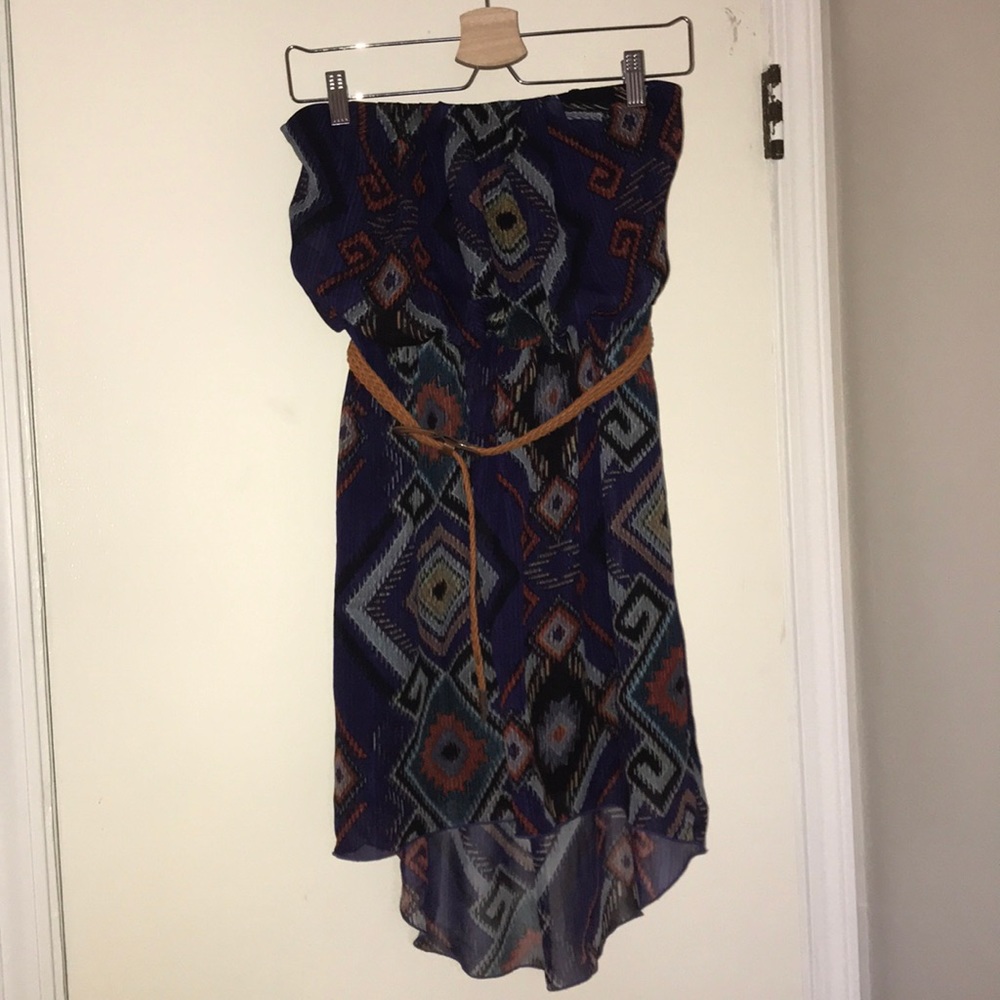 super cute peacock pattern dress WITH BELT